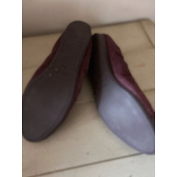 Cole Haan Ballet Flats Purple Color Quilted Suede Leather Gold Bow Size 9.5 - Picture 12 of 12